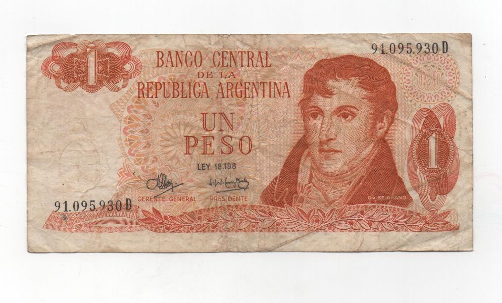 ARGENTINA DEL AÑO 1974 DE 1 PESO